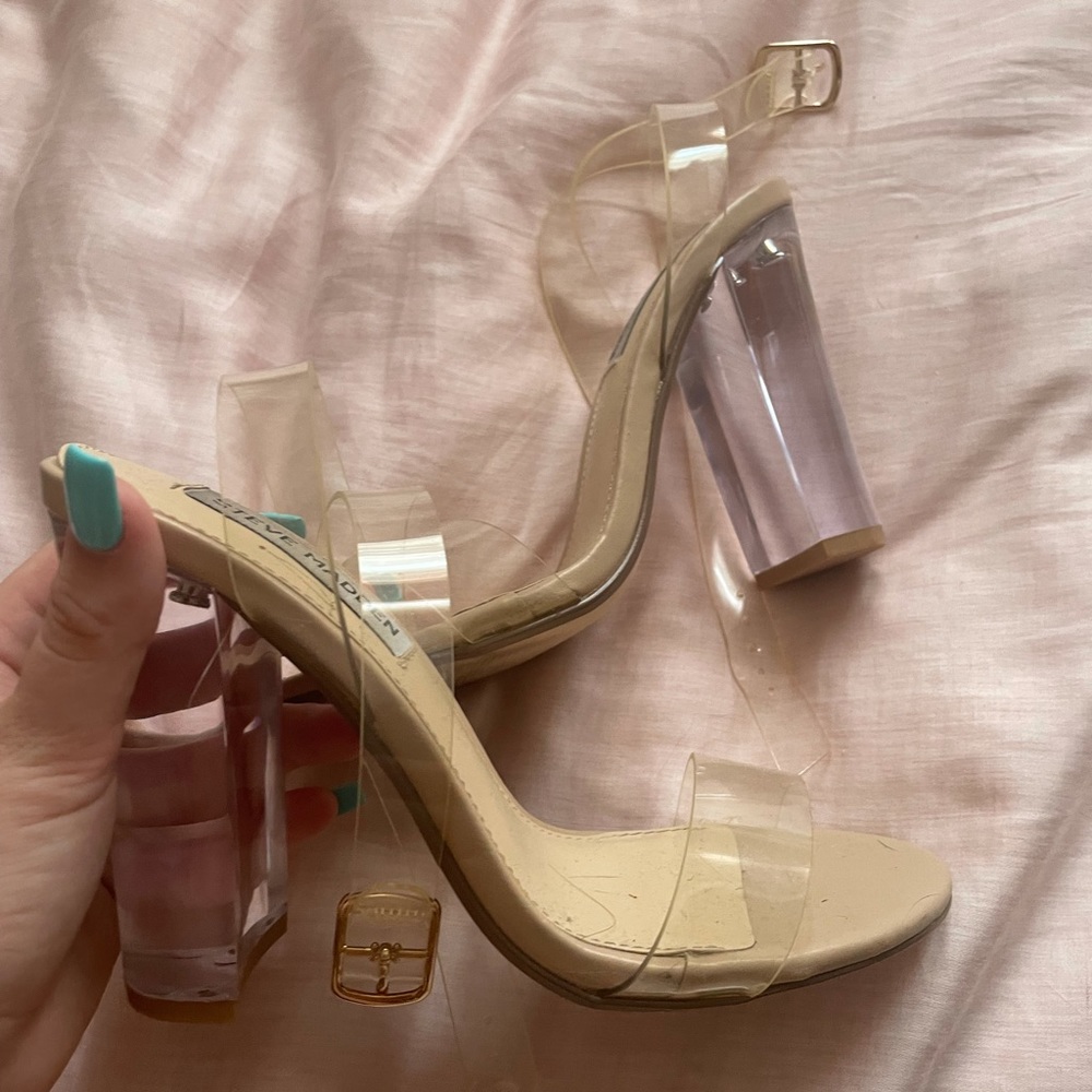 SOLD Steve Madden Clear Heels